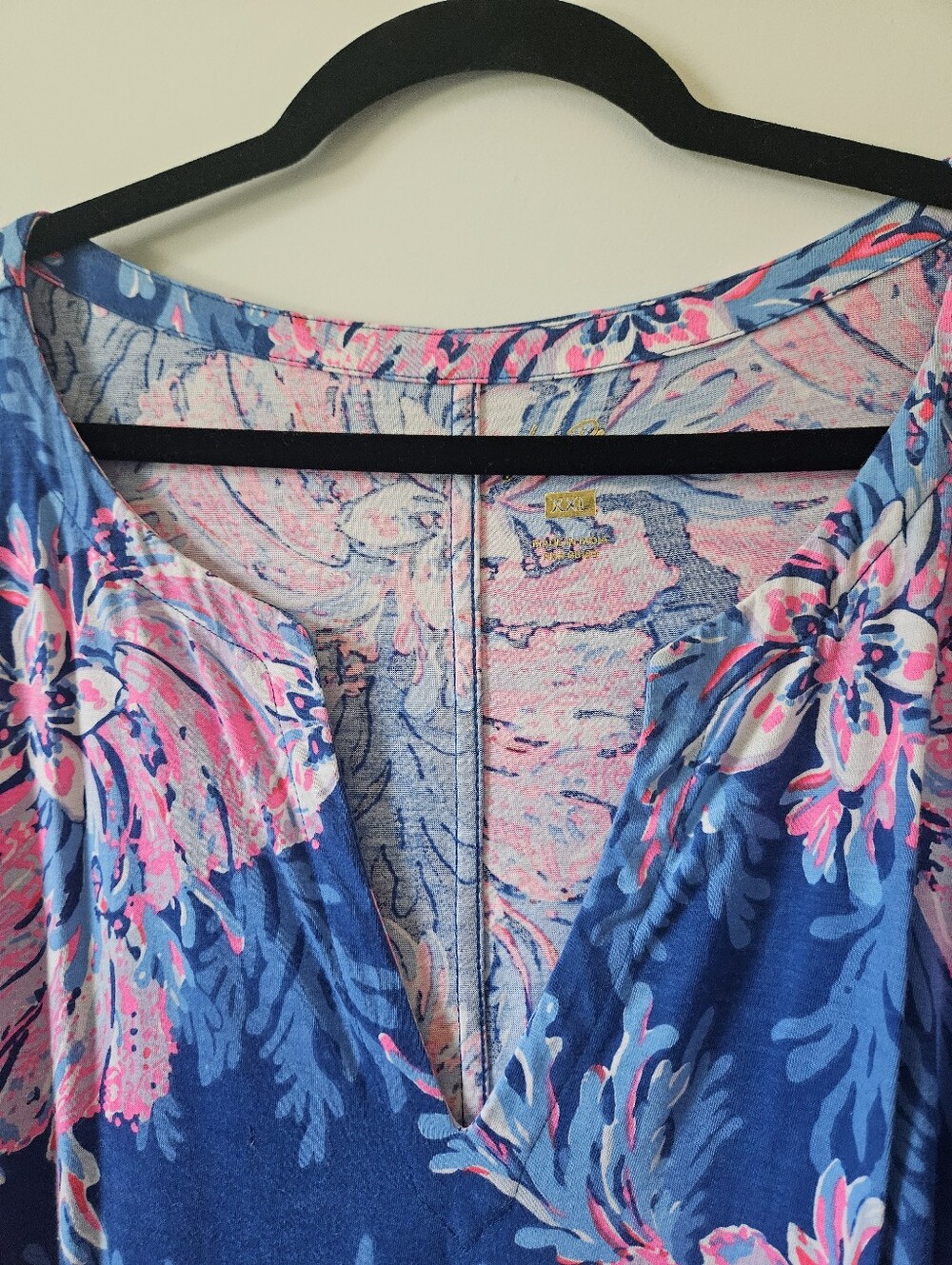 Lilly Pulitzer Blue & Pink Floral Midi Dress Size XXL - Picture 4 of 7